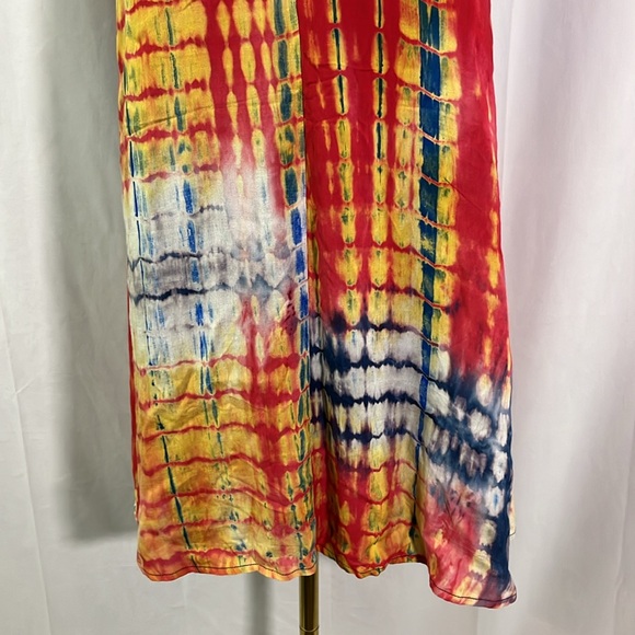 🛍 6 for $35 • Entro Tie Dye Cut Out Mock Neck Matilda Mini Dress - Picture 13 of 16